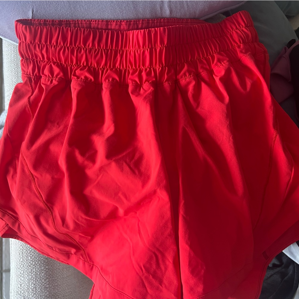Red Lululemon Track That Red Shorts